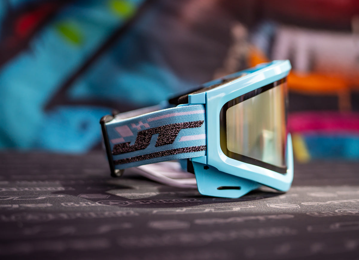 JT QLS Frame - Carolina Blue w Clear Lens and Strap