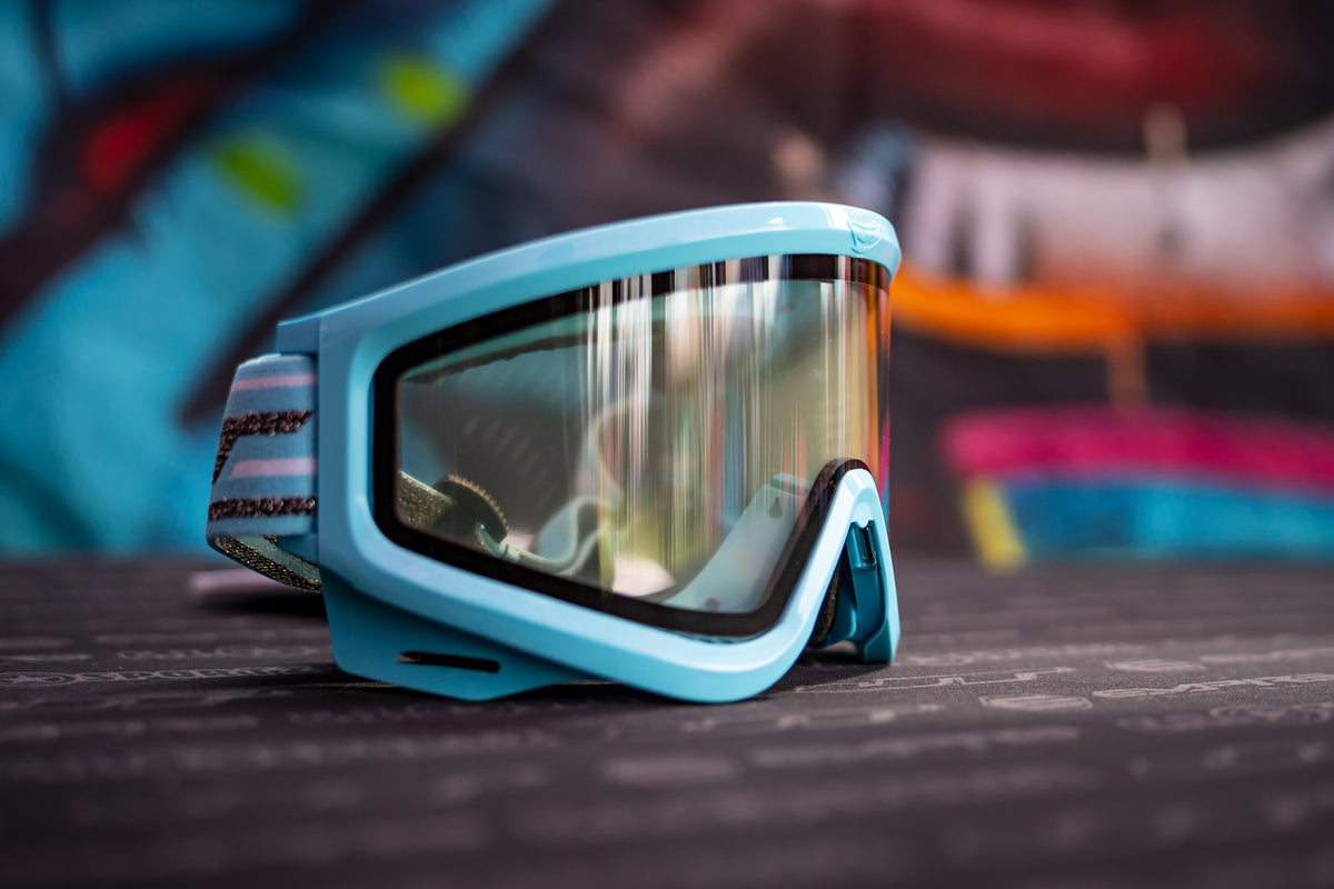 JT QLS Frame - Carolina Blue w Clear Lens and Strap