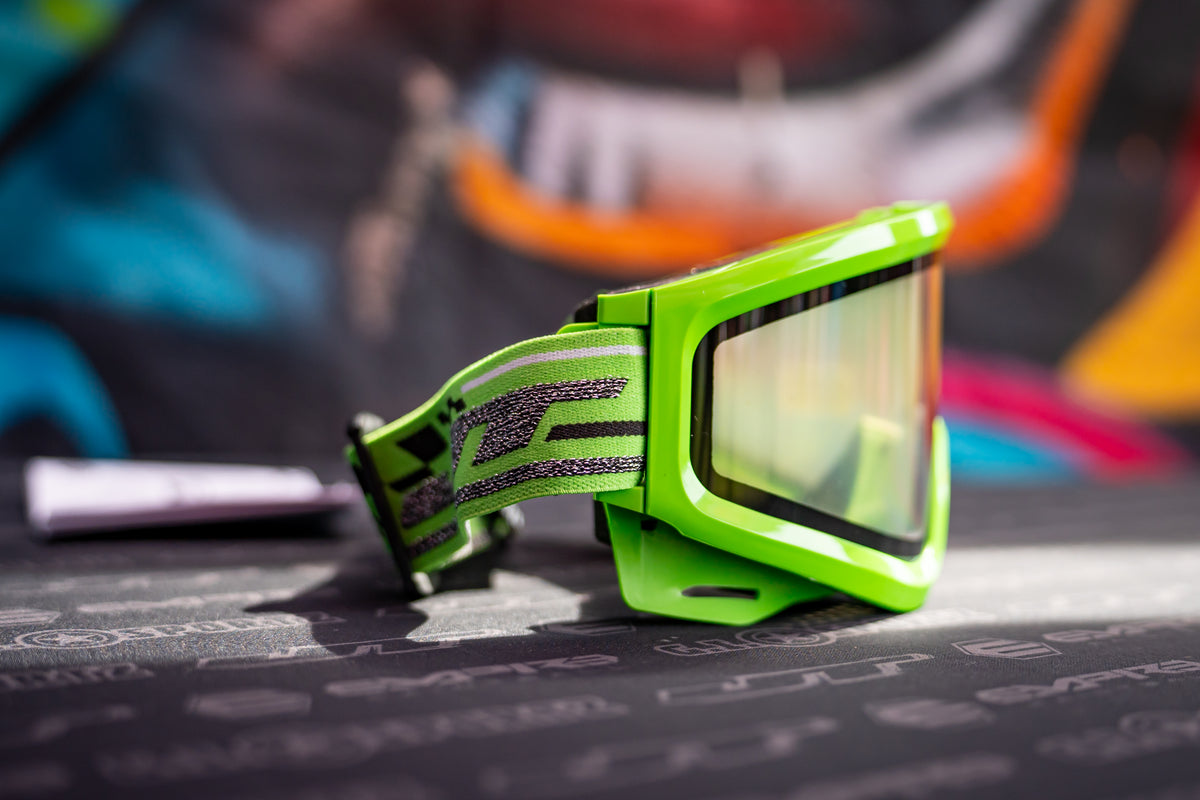 JT QLS Frame - Lime w Clear Lens and Strap