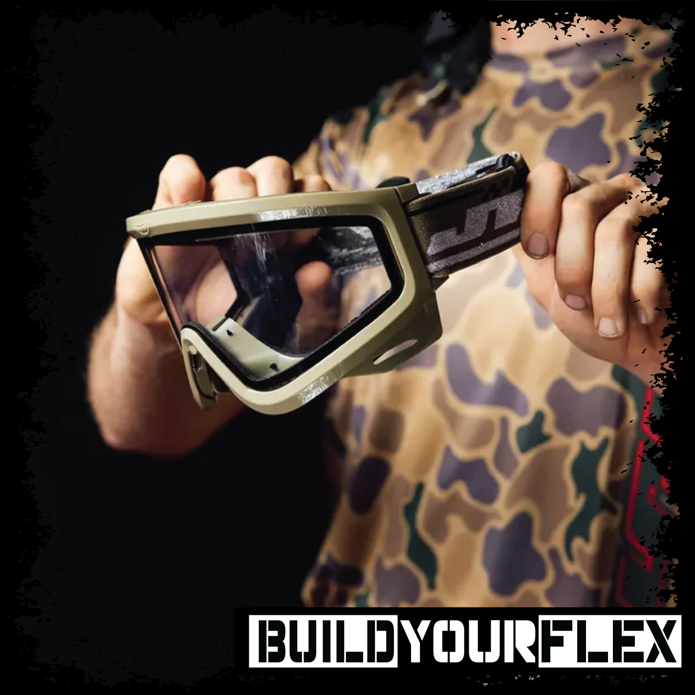 JT Proflex QLS Frame - Olive w Clear Lens and Strap