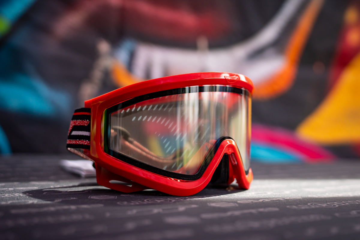 JT QLS Frame - Brimstone Red w Clear Lens and Strap
