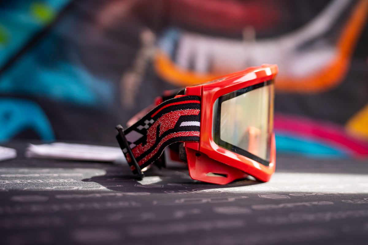 JT QLS Frame - Brimstone Red w Clear Lens and Strap